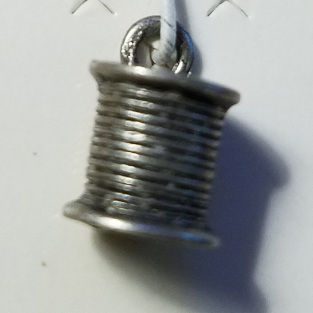 Quilting Sewing Pewter Charms - Thread Spool